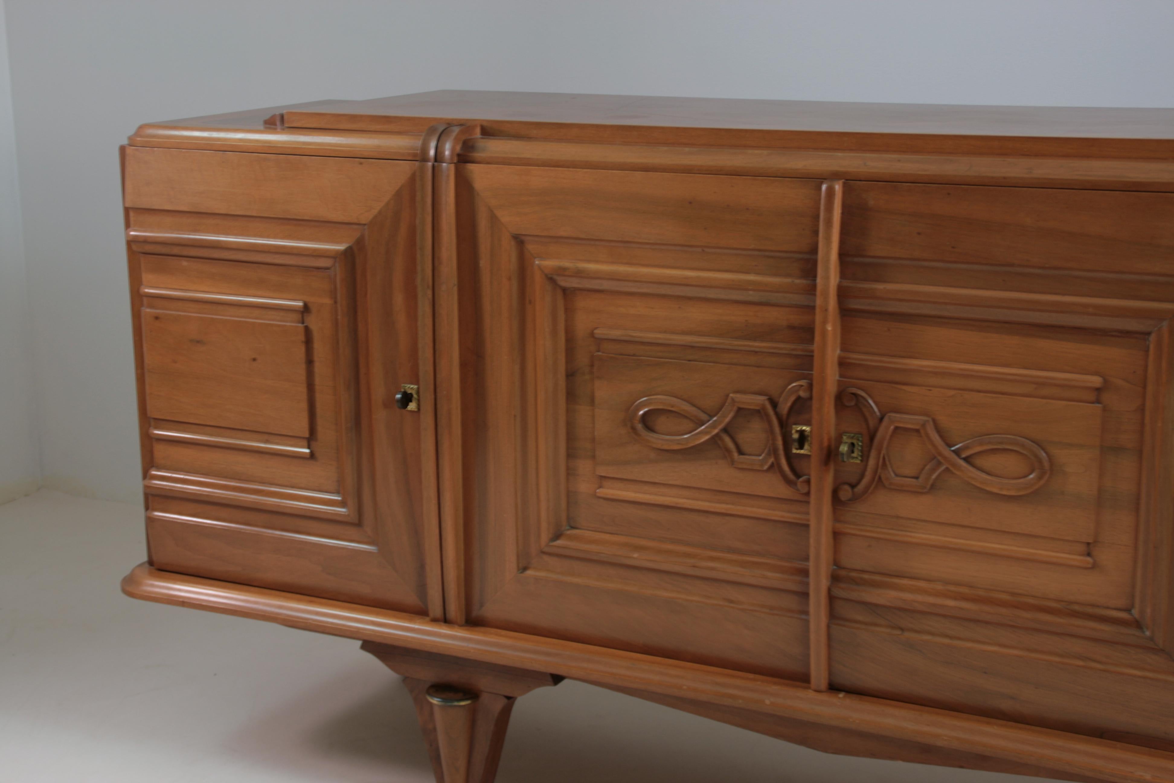 Credenza Art Déco in noce, Francia, anni '40 in vendita 7