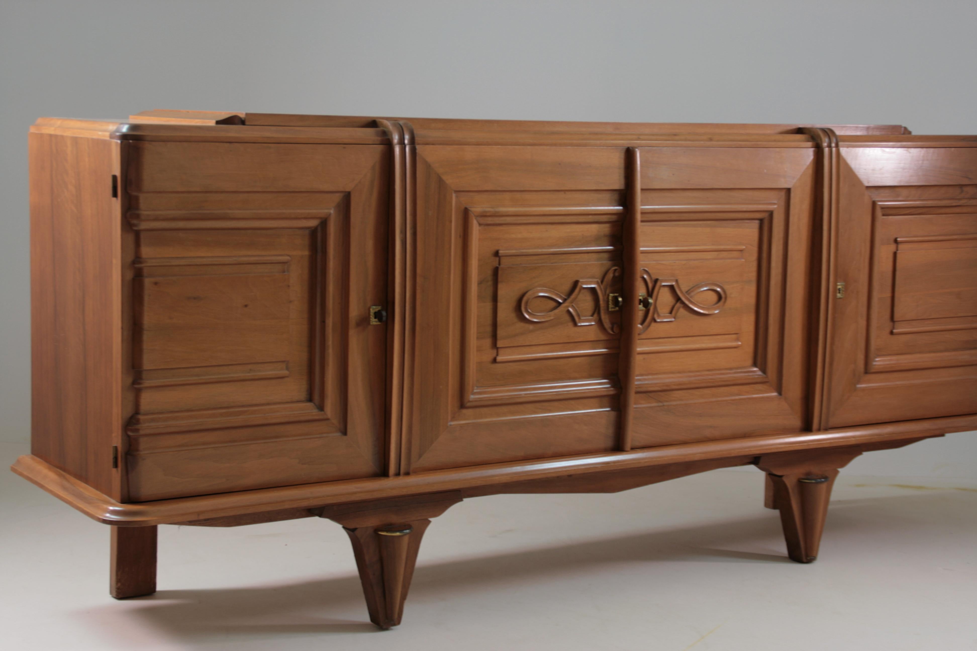 Credenza Art Déco in noce, Francia, anni '40 in vendita 3