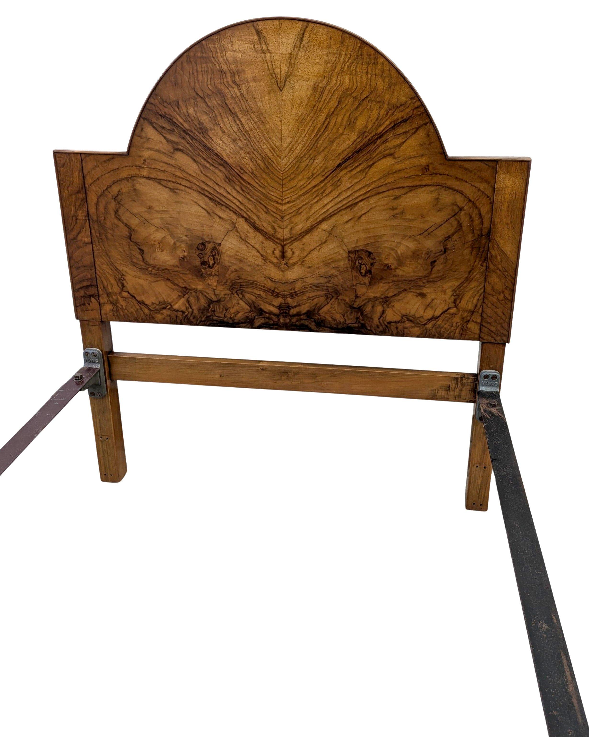 Art Deco Walnut Single Bed, English, c1930s For Sale 2