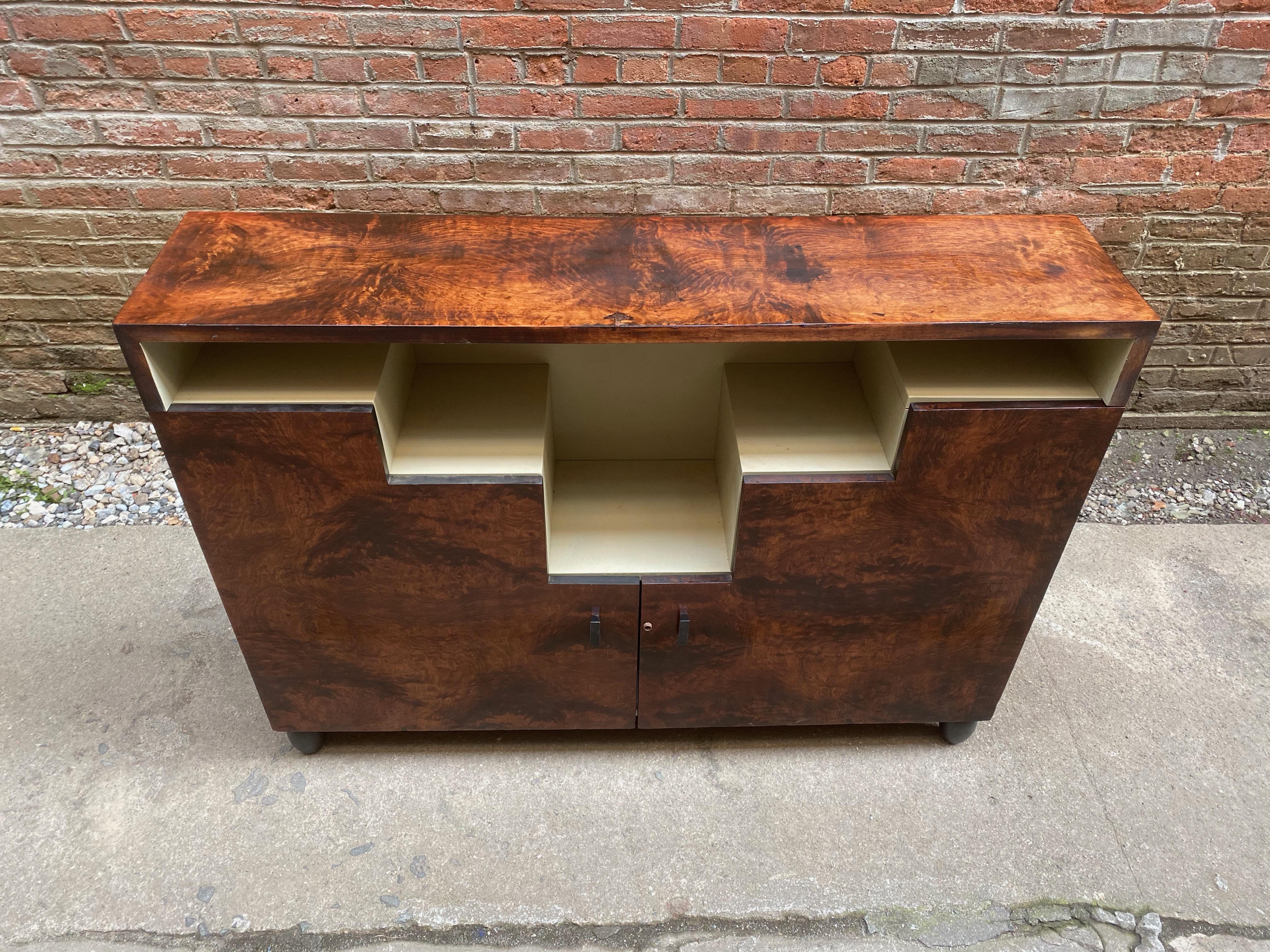 Art Deco Walnut Skyscraper Cabinet in the Manner of Paul Frankl Modernage In Good Condition In Garnerville, NY