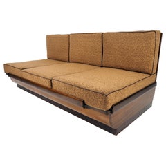 Retro Art Deco Walnut Sofa Bed, 1960s