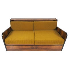 Art Deco Walnut Sofa Bed, 1960s