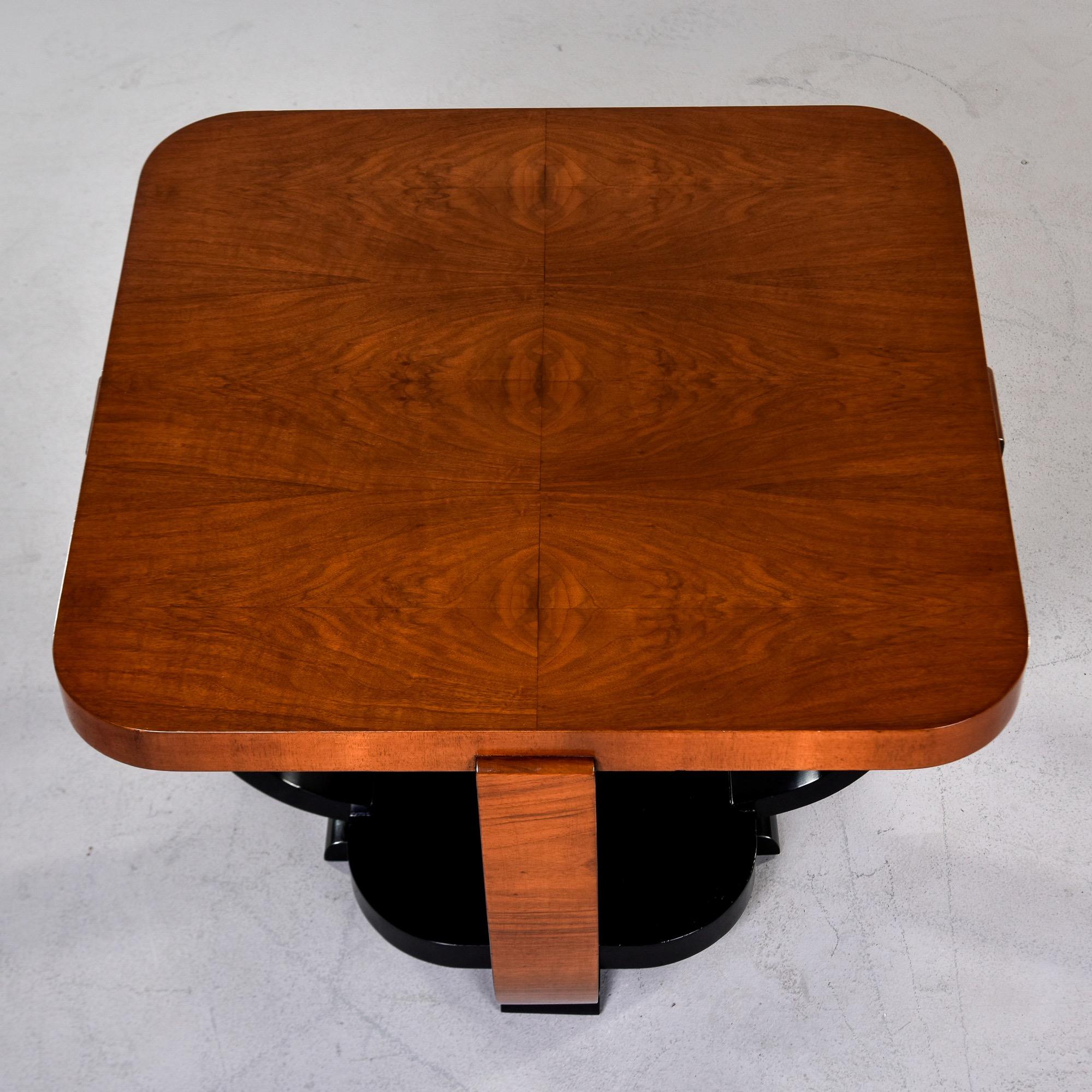 Art Deco Walnut Square Shaped Side Table with Black Detailing 7