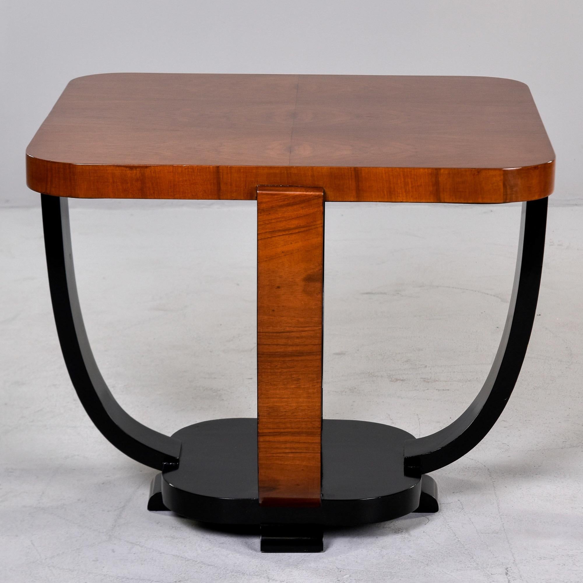 Art Deco Walnut Square Shaped Side Table with Black Detailing 4