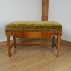 Art Deco Hocker aus Nussbaumholz