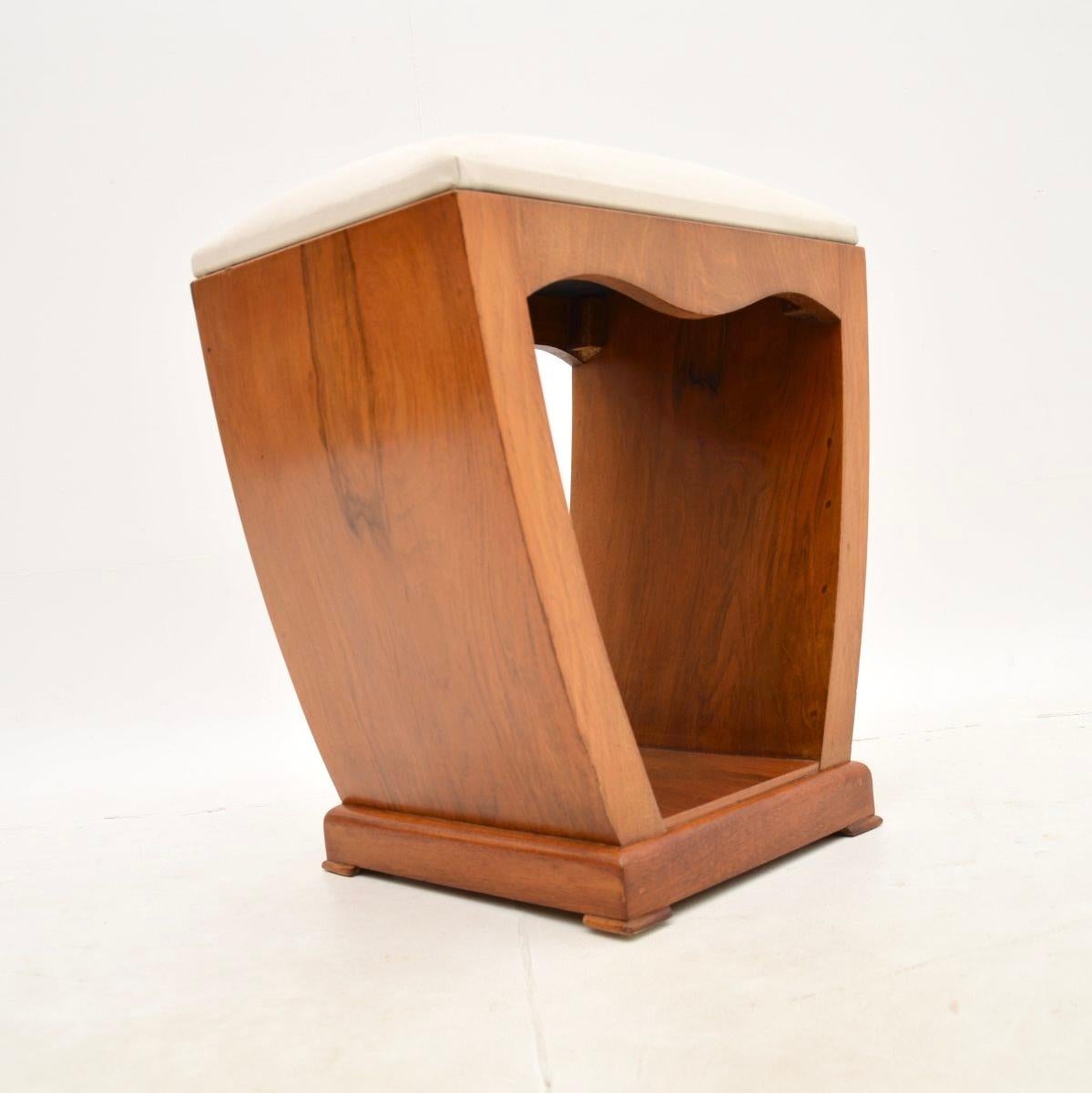 Art Deco Walnut Stool In Good Condition For Sale In London, GB