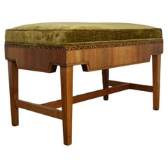 Art Deco Hocker aus Nussbaumholz