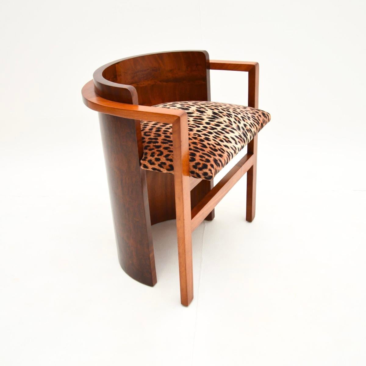 Art déco Tabouret / Chaise d'appoint Art Déco en noyer en vente