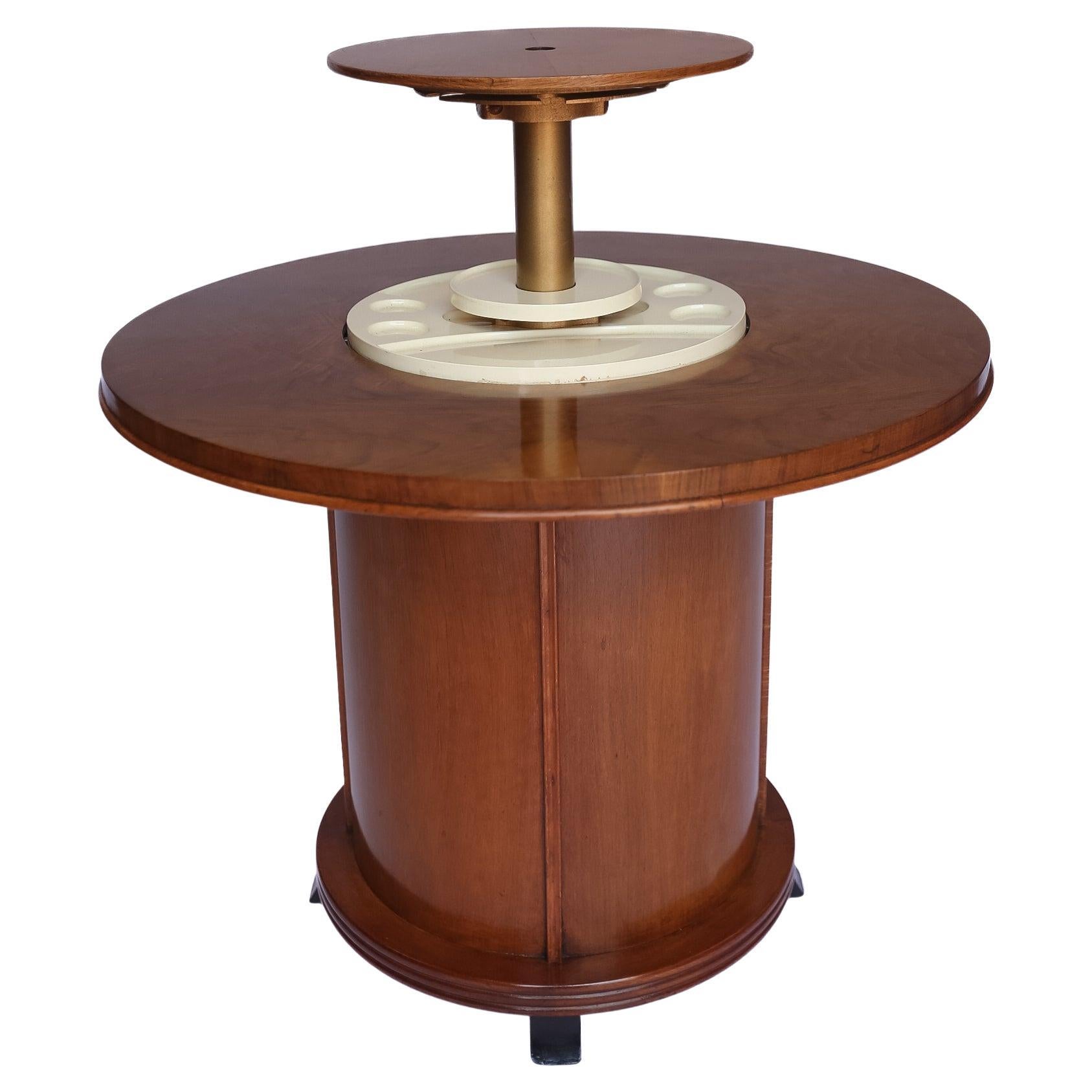 Art Deco Walnut Surprise Cocktail Table 1930s For Sale