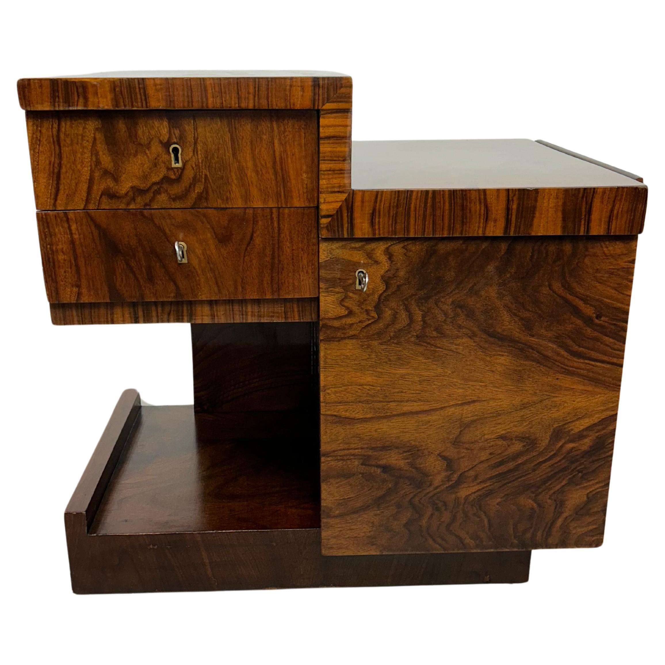 Art deco walnut table