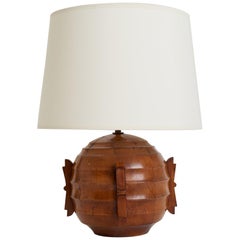 Art Deco Walnut Table Lamp