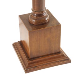 Art Deco Walnut Table Lamp, With Precious Lampshade, 1930s