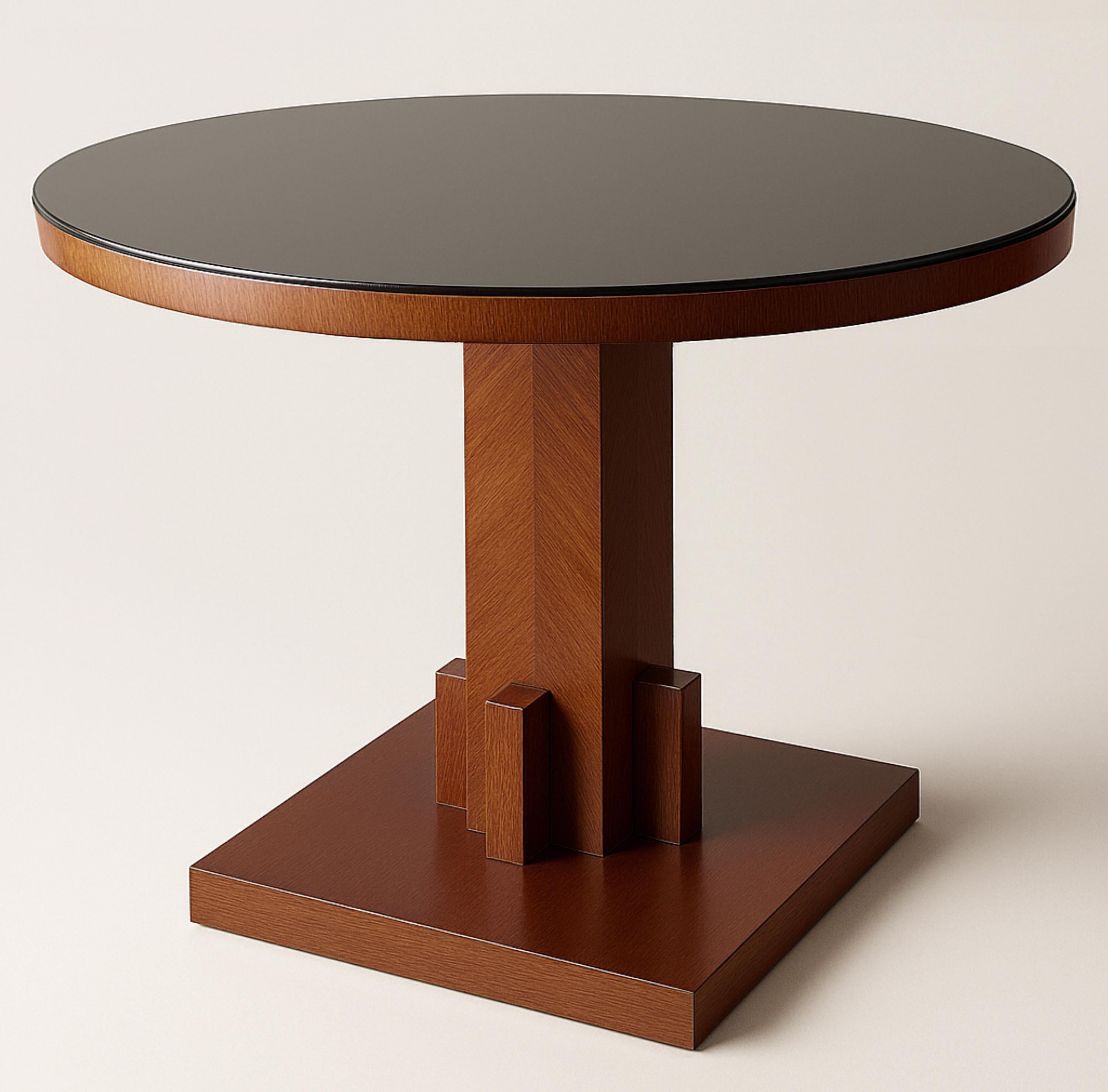 French Art Deco Walnut Table Pedestal, 20th Century For Sale