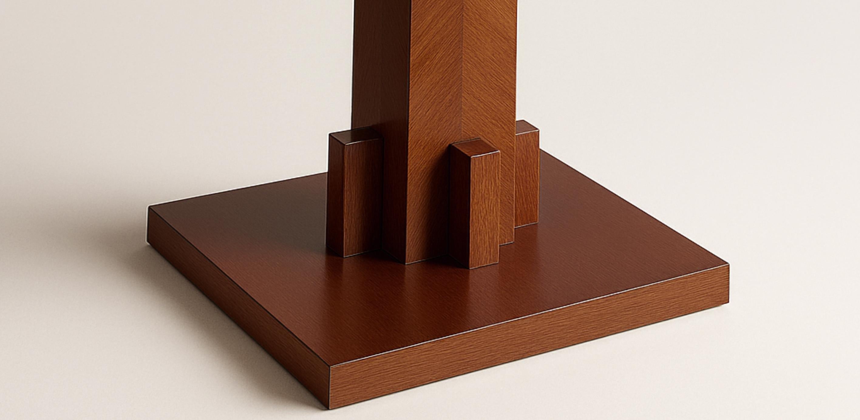 Art Deco Walnut Table Pedestal, 20th Century In Fair Condition For Sale In Lisbon, PT