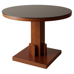 Pedestal de mesa Art Decó de nogal, Siglo XX