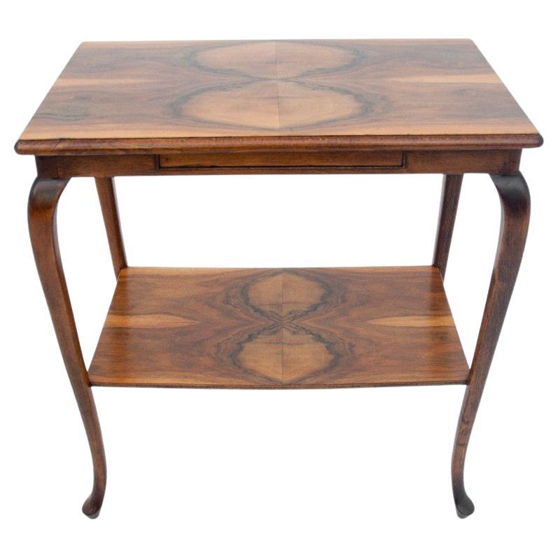 Art Deco walnut table, Poland, 1960s