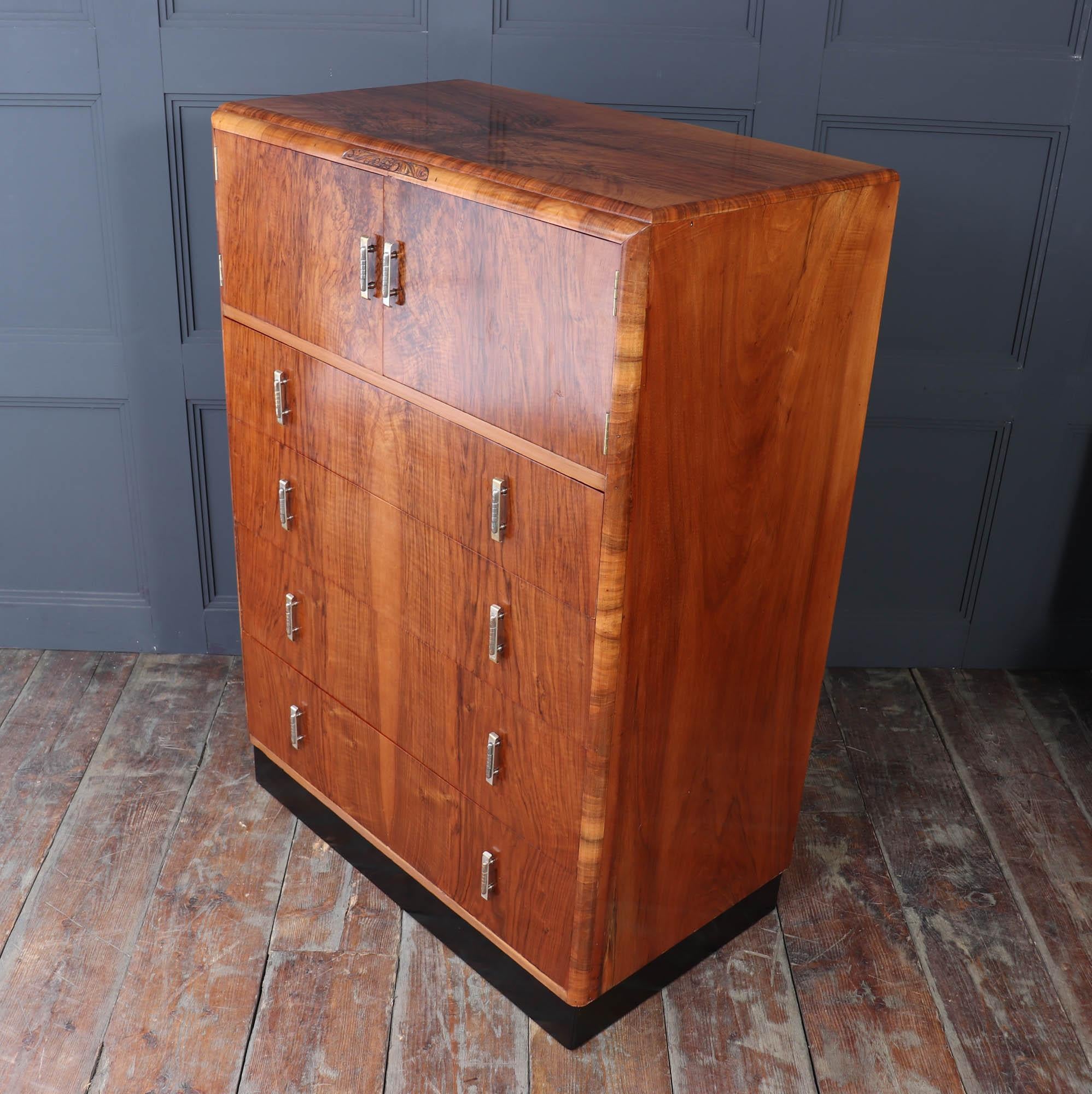 Art Deco Walnut Tallboy c1930 5