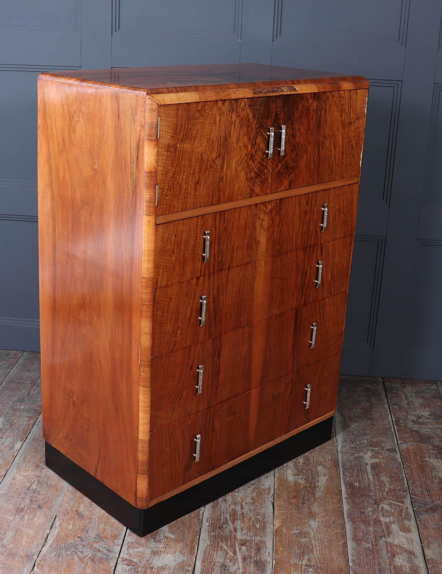 Art Deco Walnut Tallboy c1930 8