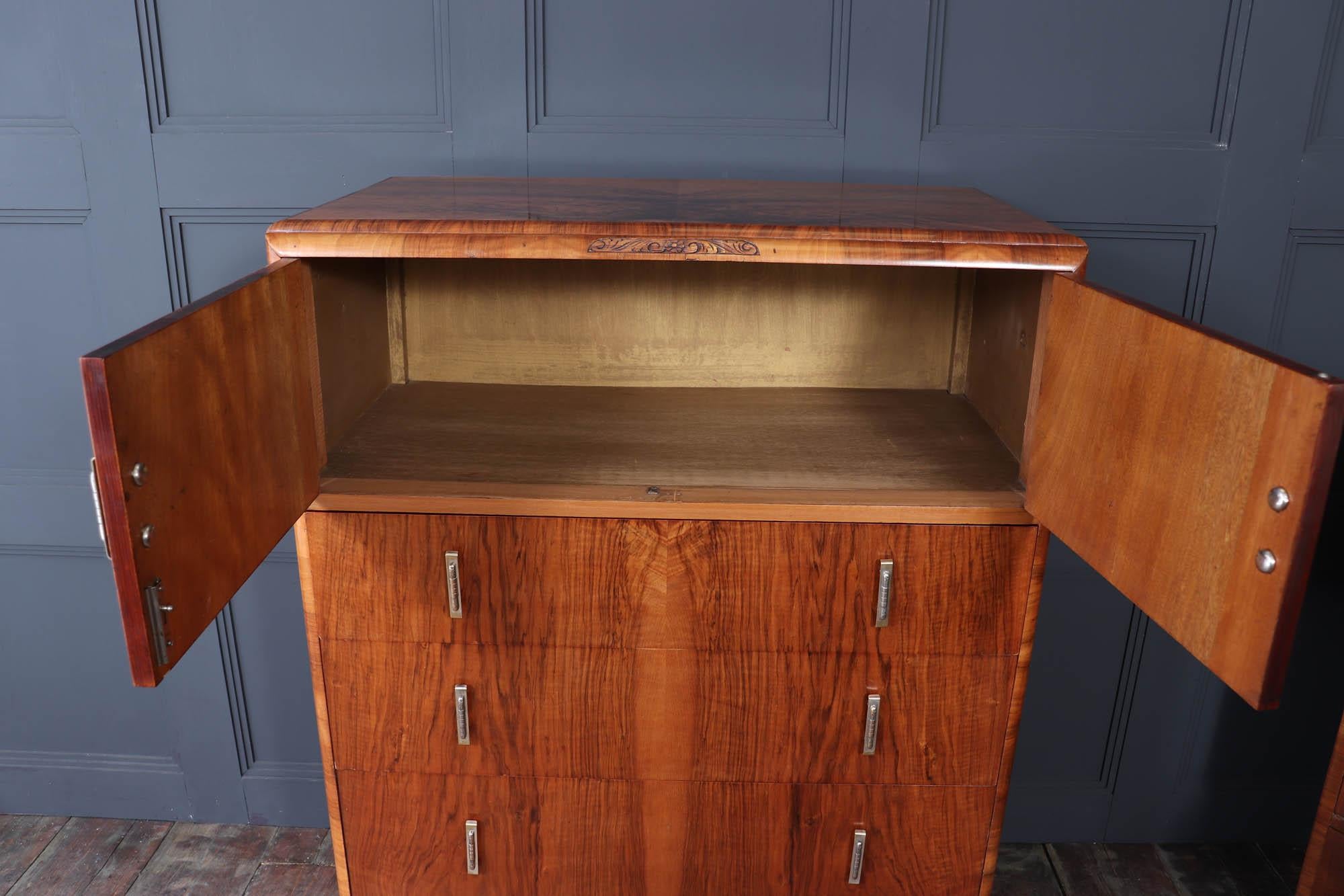 Art Deco Walnut Tallboy c1930 1