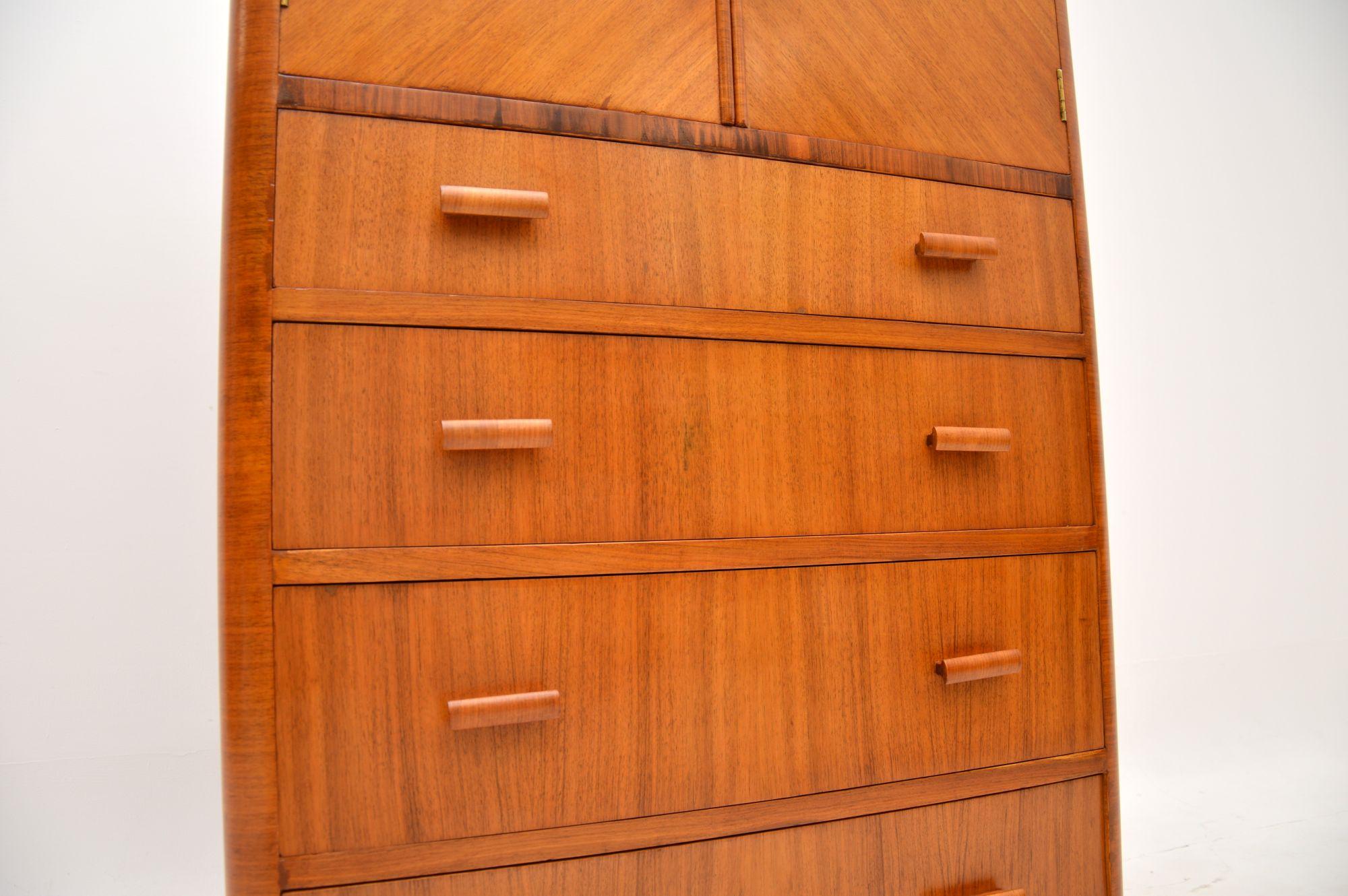 Art Deco Walnut Tallboy Chest / Cabinet For Sale 5