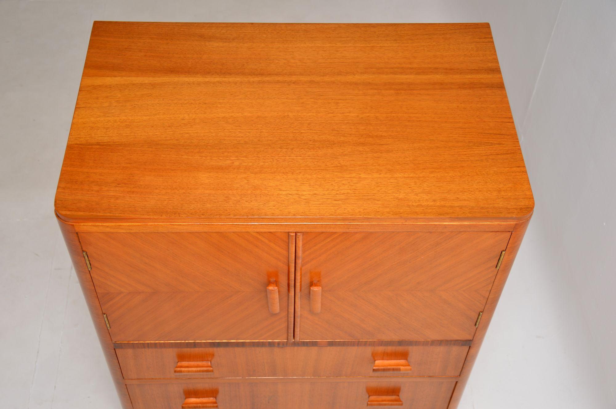 Art Deco Walnut Tallboy Chest / Cabinet For Sale 2