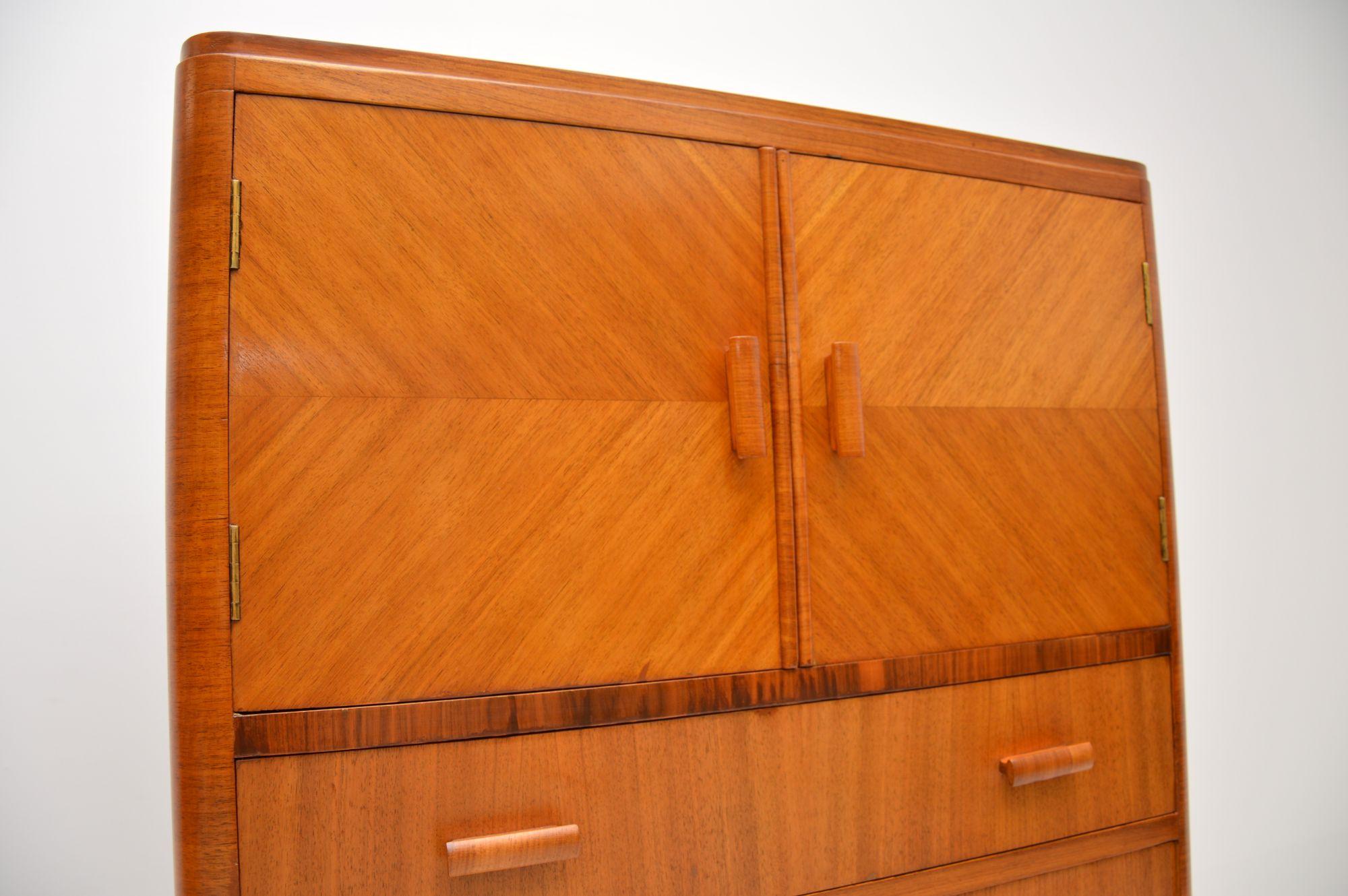Art Deco Walnut Tallboy Chest / Cabinet For Sale 4