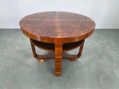 Art Deco Walnut Veneer Coffee Table, Czechoslovakia, 1930s
