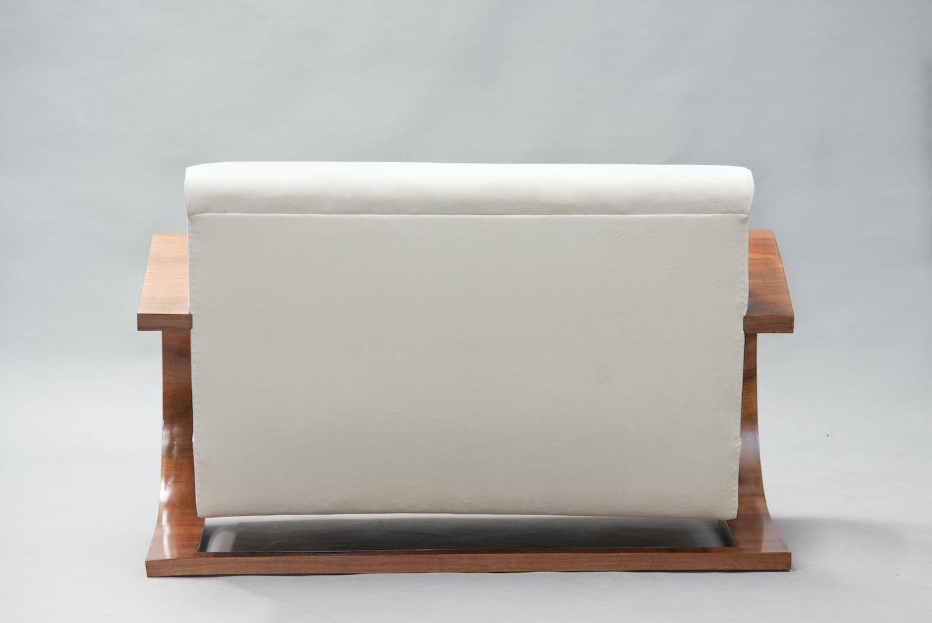 Mid-20th Century Art Deco Walnut Veneer Italian Sofa