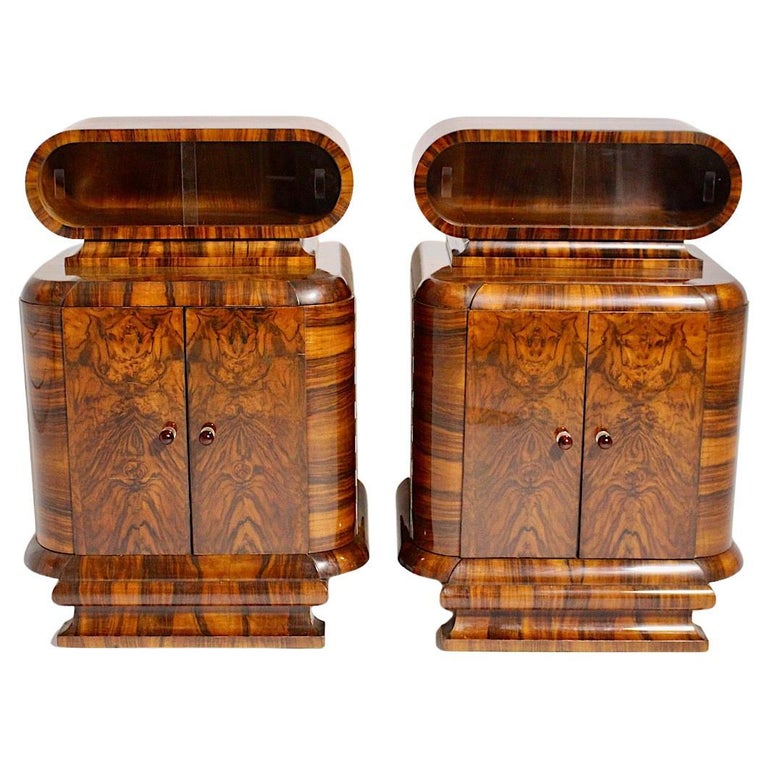 Viennese Pair of Art Deco Nightstands, 1930s