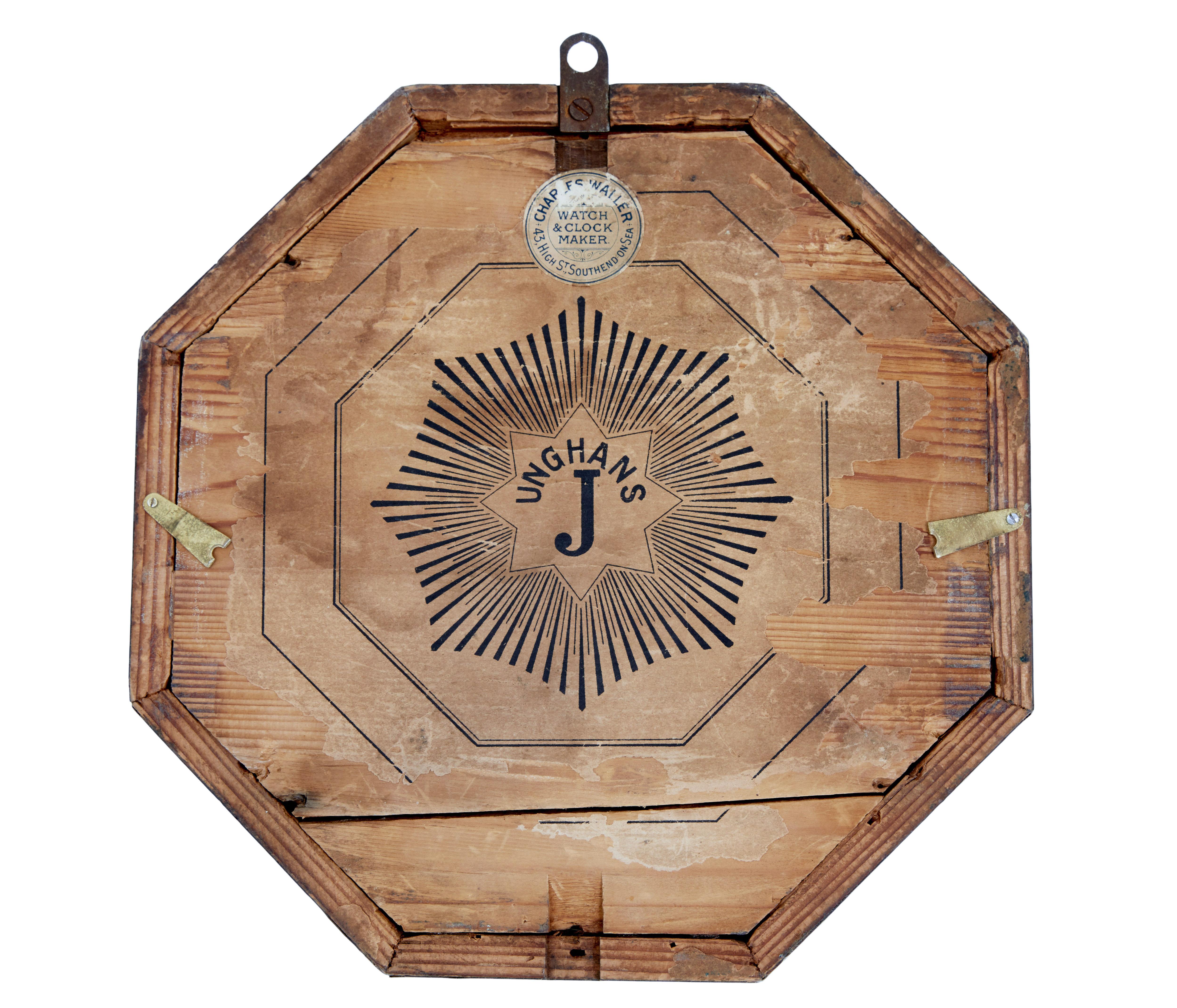 Art Deco Walnut Wall Clock by Junghans In Good Condition In Debenham, Suffolk