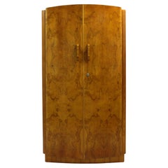 Retro Art Deco Walnut Wardrobe by Jindrich Halabala for Up Zavody, 1940s