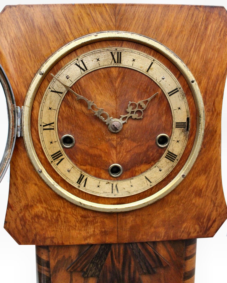 Art Deco Walnut Westminster Chime Grandmother Clock, c1930 For Sale at