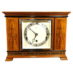 Reloj de chimenea Art Déco Westminster de nogal de Elliott