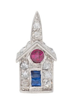 Art Deco Walter Lampl Rubino Zaffiro Diamante Platino Vintage House's Charm