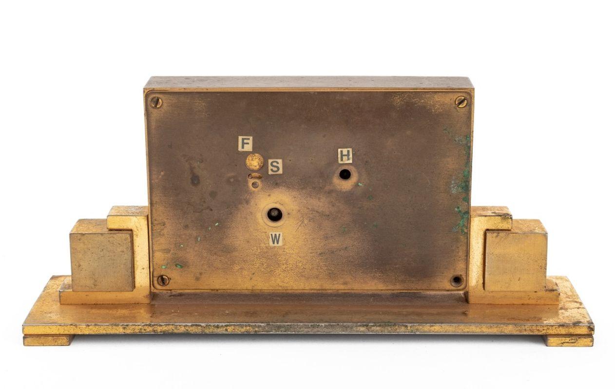 20th Century Art Deco Waltham 8 Day Brass Mantel Clock For Sale