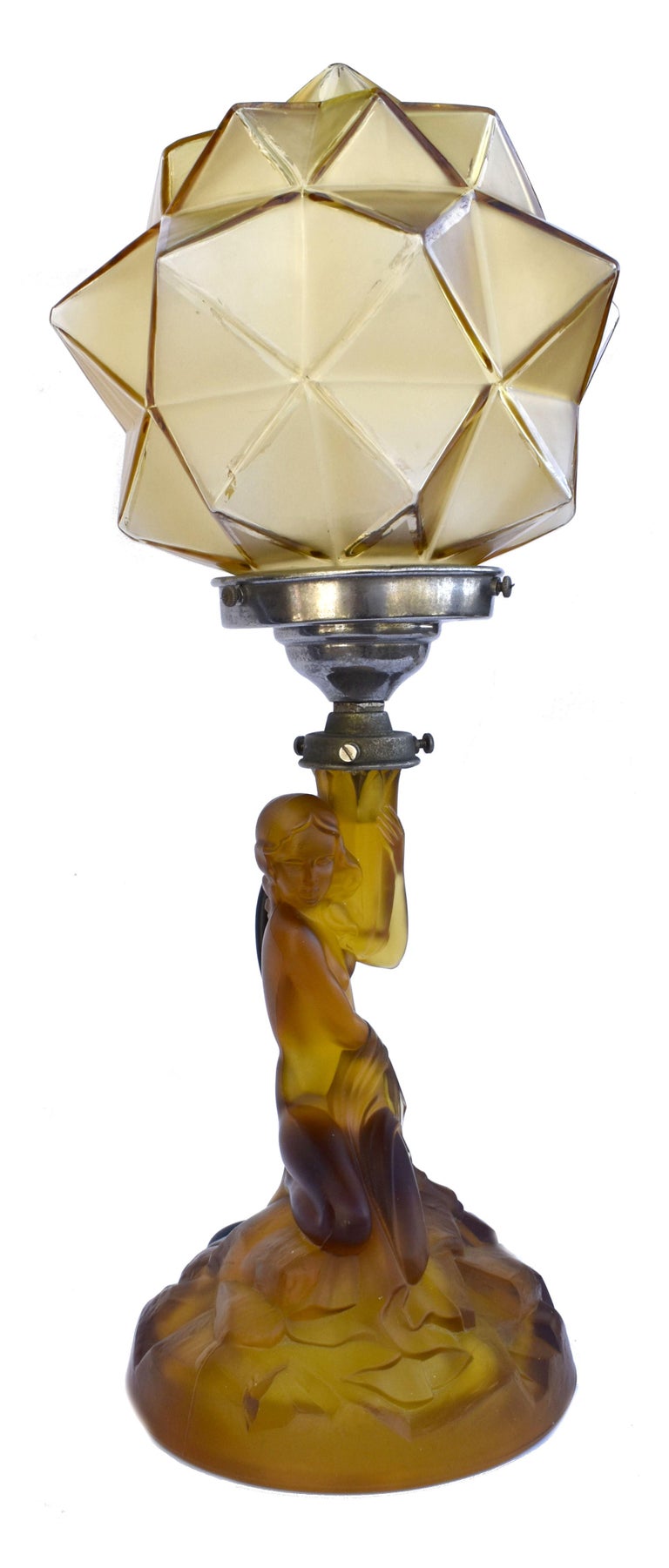 Art Deco Walther and Sohne Amber Glass Table Lamp, Circa 1930's at 1stDibs  | walther and sohne lamp, walther sohne