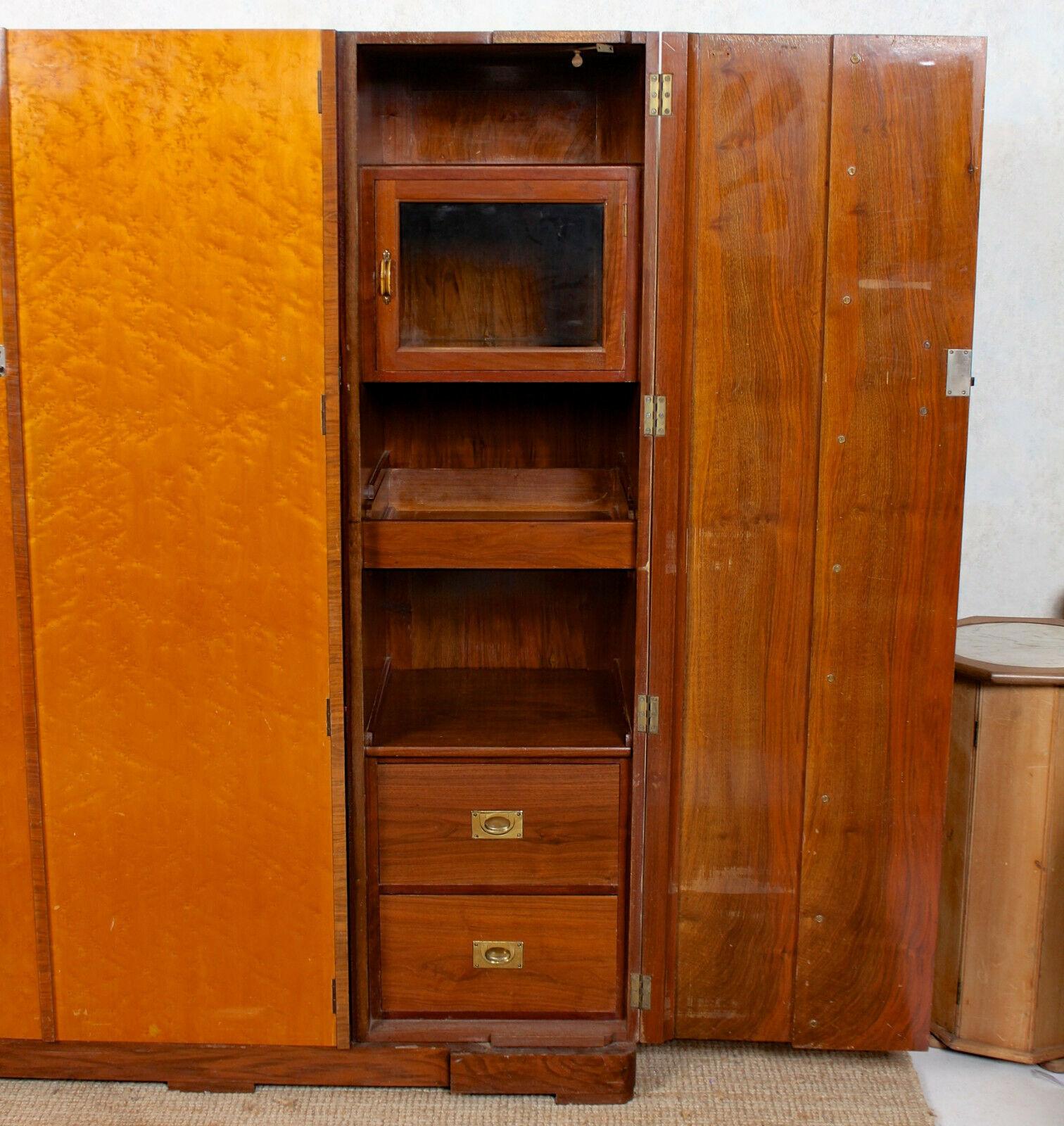 Art Deco Wardrobe Bird's-Eye Maple Compactum Armoire For Sale 2