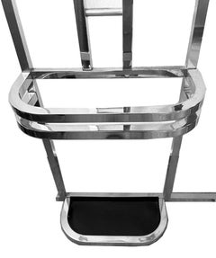 Art Deco Wardrobe, Brass Frame, Mirror, Geometric Design, France, 1930