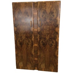 Antique Art Deco Wardrobe in a Stunning Figured Walnut