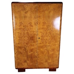 Vintage Art Decò Wardrobe in Birch with Two Doors