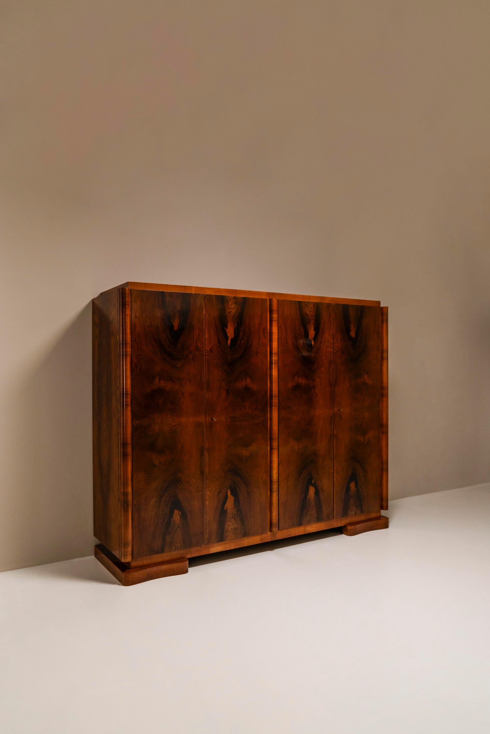 Art Deco Wardrobe In Rosewood By 't Woonhuys, Netherlands 1930s 1