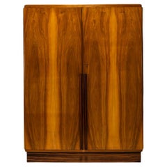 Vintage Art Deco Wardrobe In Walnut And Teak, Netherlands 1930's