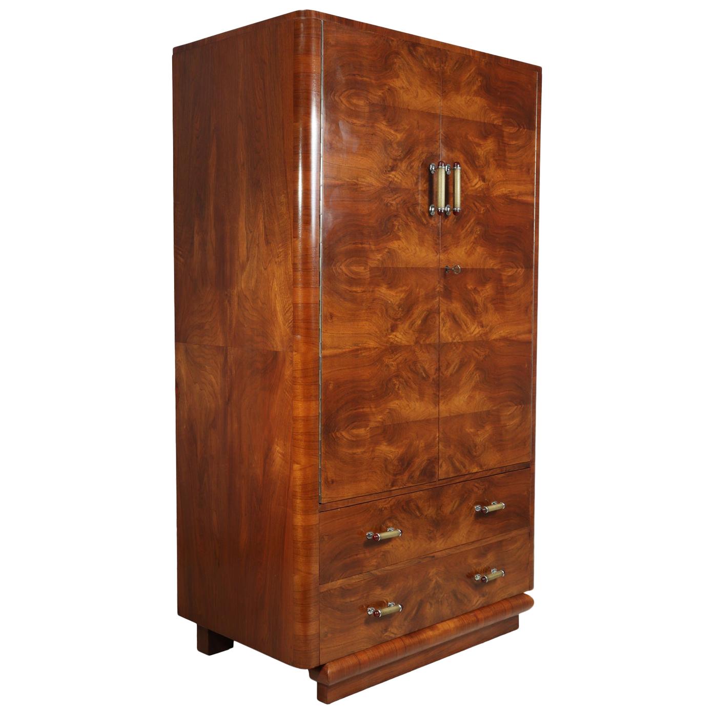 Art Deco Wardrobe in Walnut, circa 1930