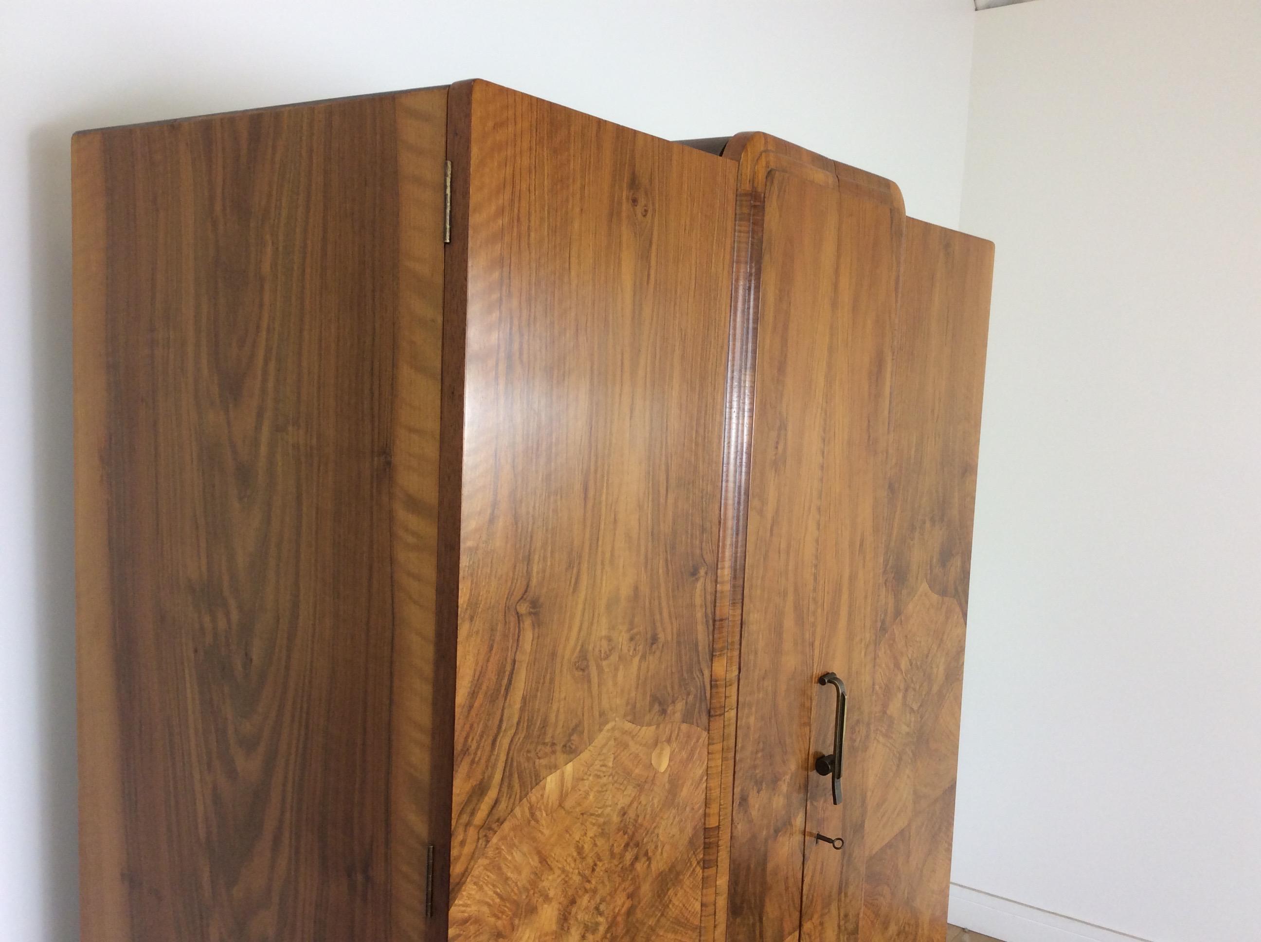 Walnut Art Deco Wardrobe Skyscraper Design