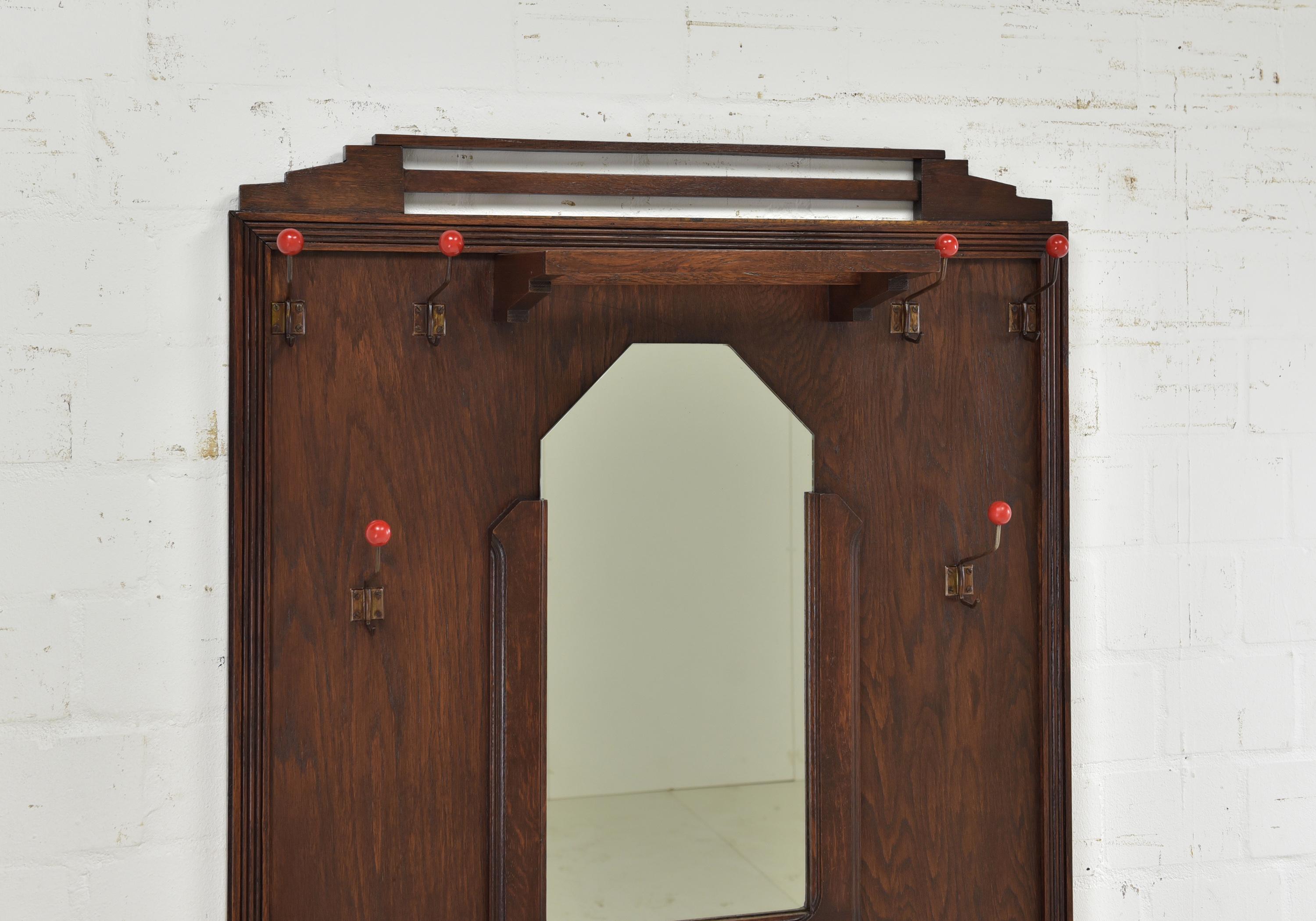 20th Century Art Deco Wardrobe / Wall Wardrobe in Oak, 1930