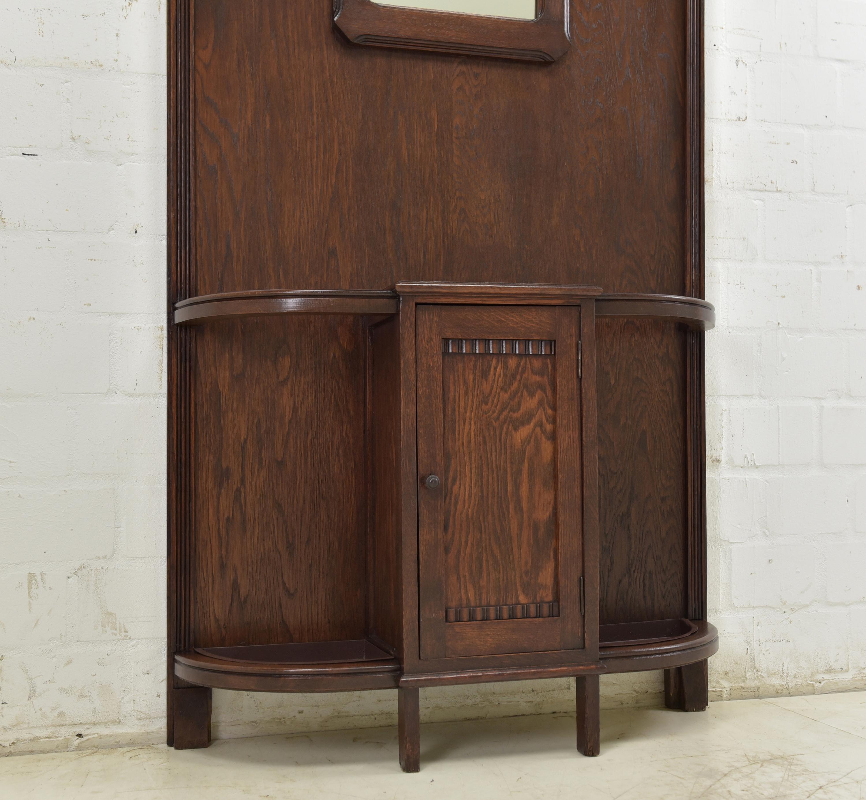 Art Deco Wardrobe / Wall Wardrobe in Oak, 1930 1