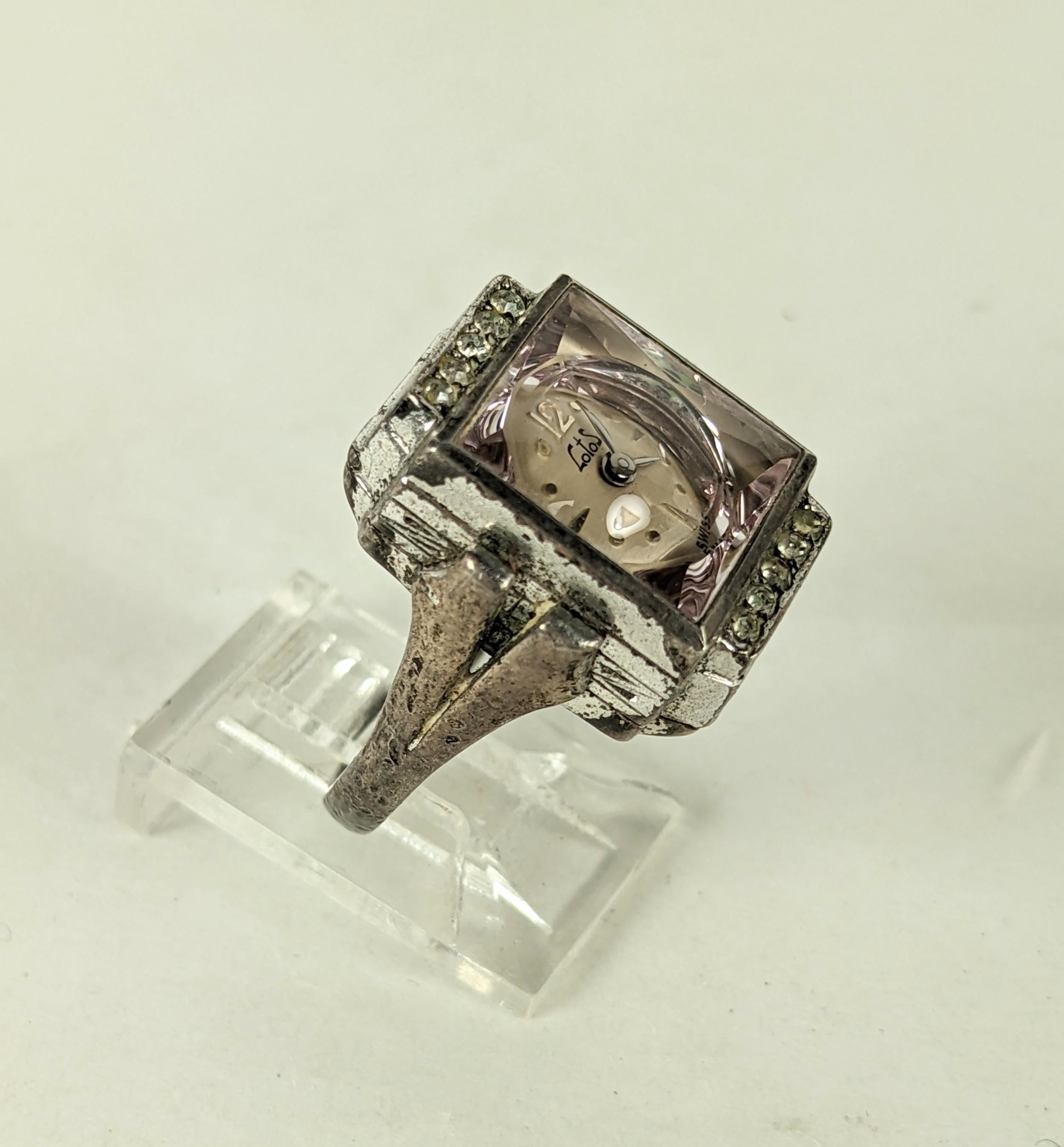 Art Deco Watch Ring In Good Condition For Sale In New York, NY