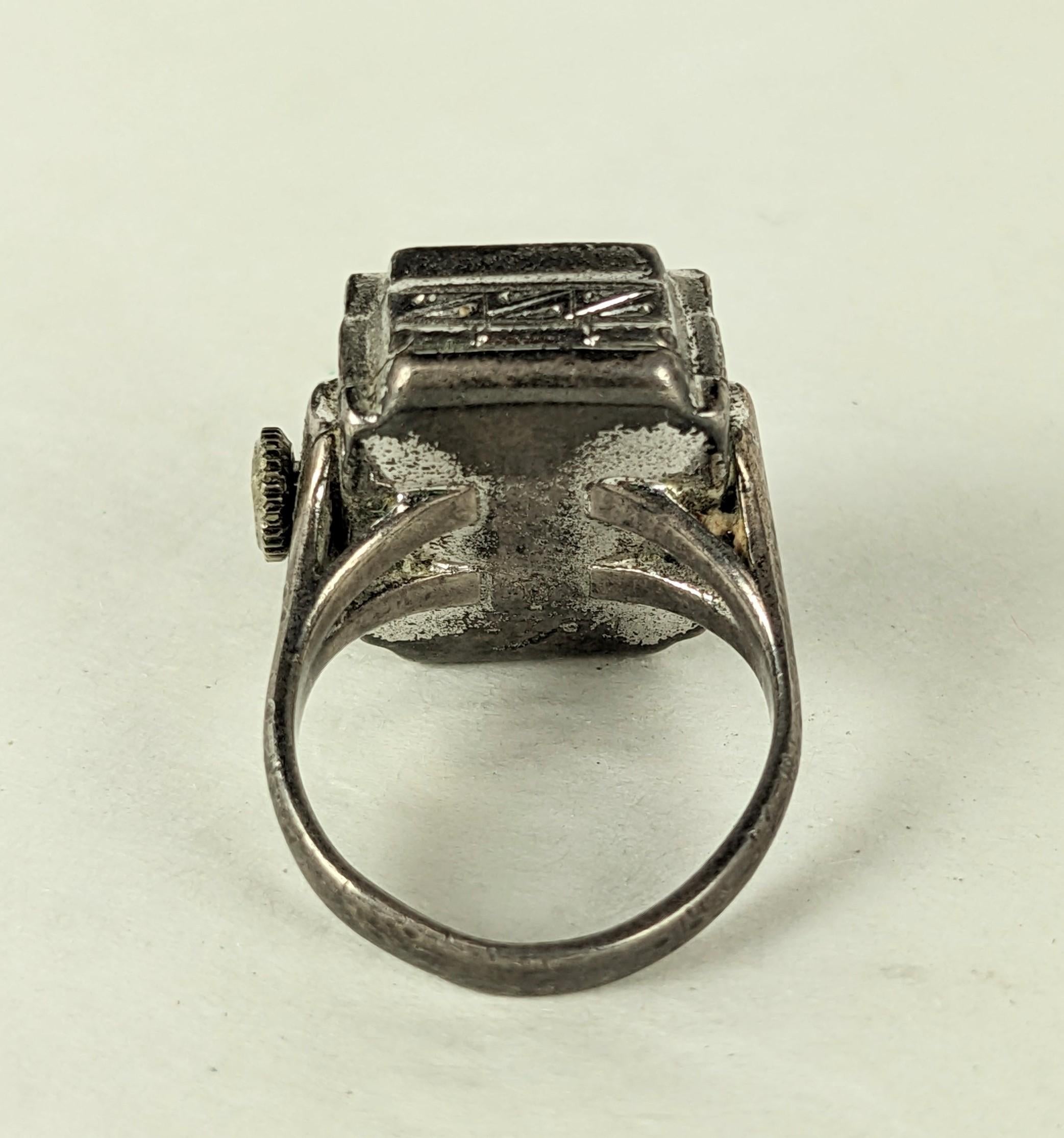 Women's or Men's Art Deco Watch Ring For Sale