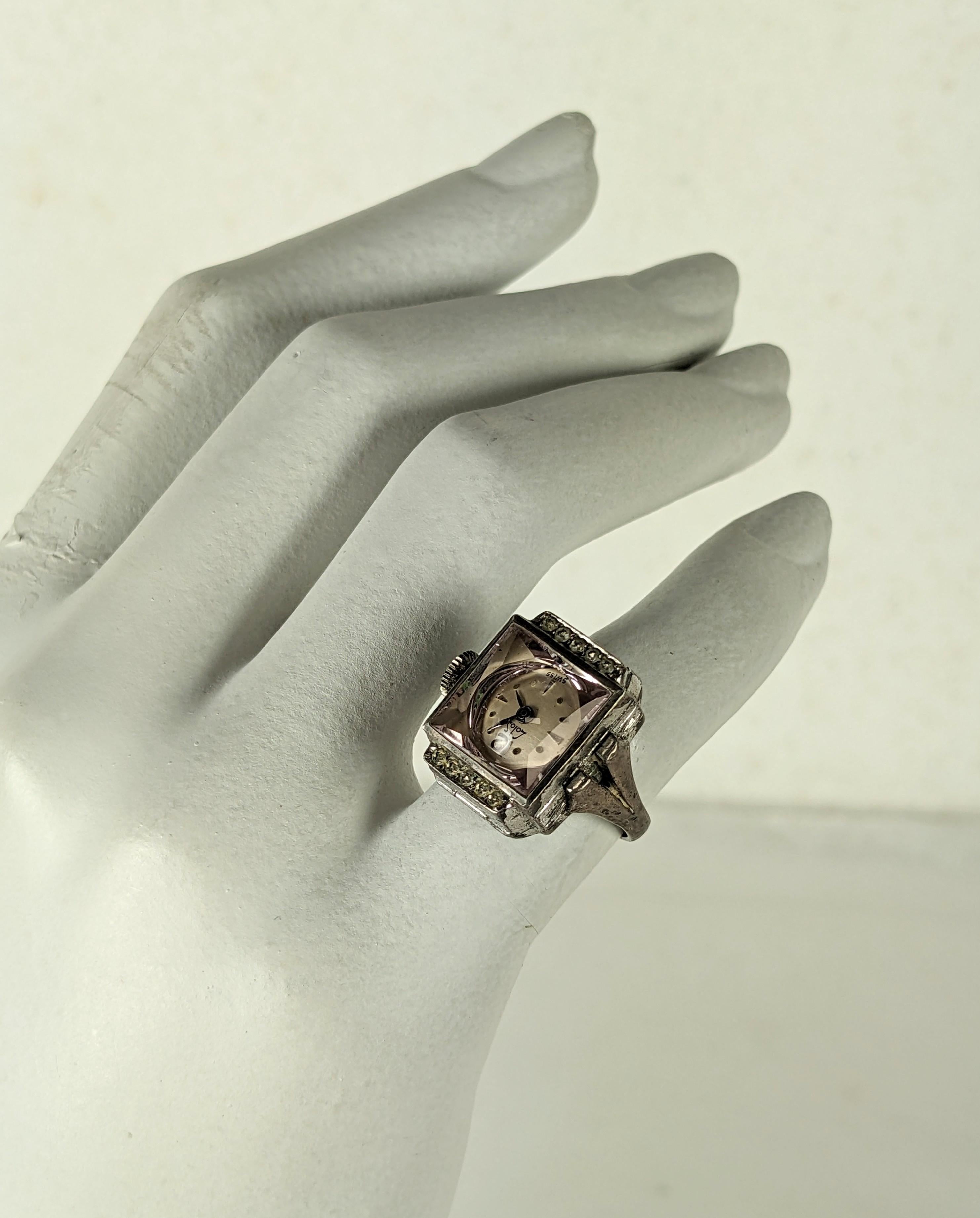 Art Deco Watch Ring In Good Condition For Sale In New York, NY