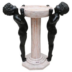 Fontaine à eau Art Déco Marbre Bronze Fontaine à oiseaux pour enfants